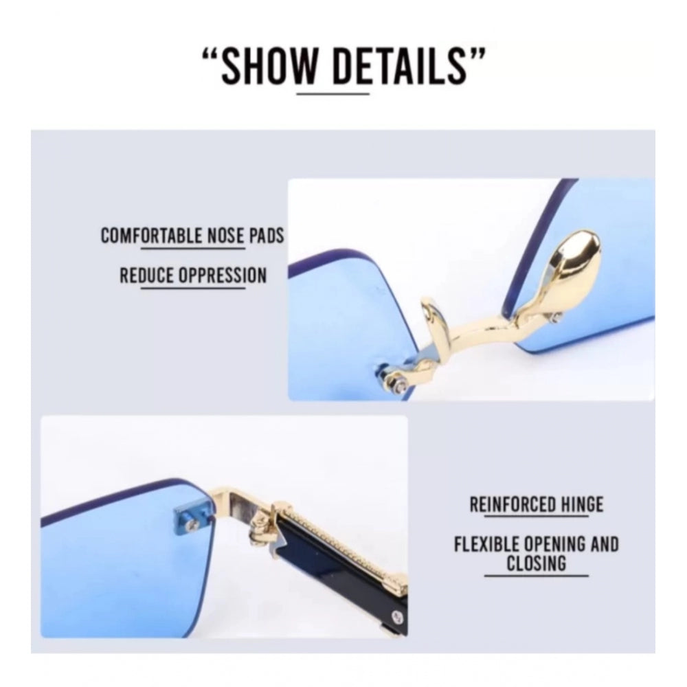 MultiColor metal unisex sunglasses with UV400 protection, classic rectangular frame style