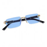 Metal rectangular sunglasses, multi-color with UV400 protection for unisex use