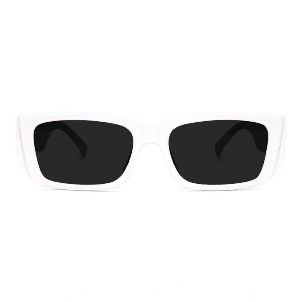 MultiColor polycarbonate unisex UV400 sunglasses set, rectangular frame style - on model