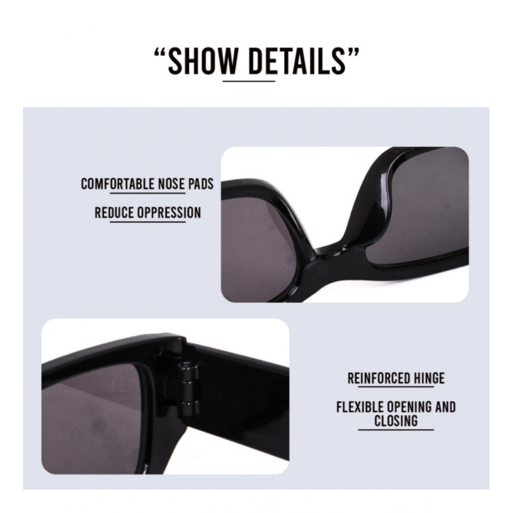 Multi-colored plastic unisex sunglasses with UV400 protection - pack of 2, featuring rectangular frames