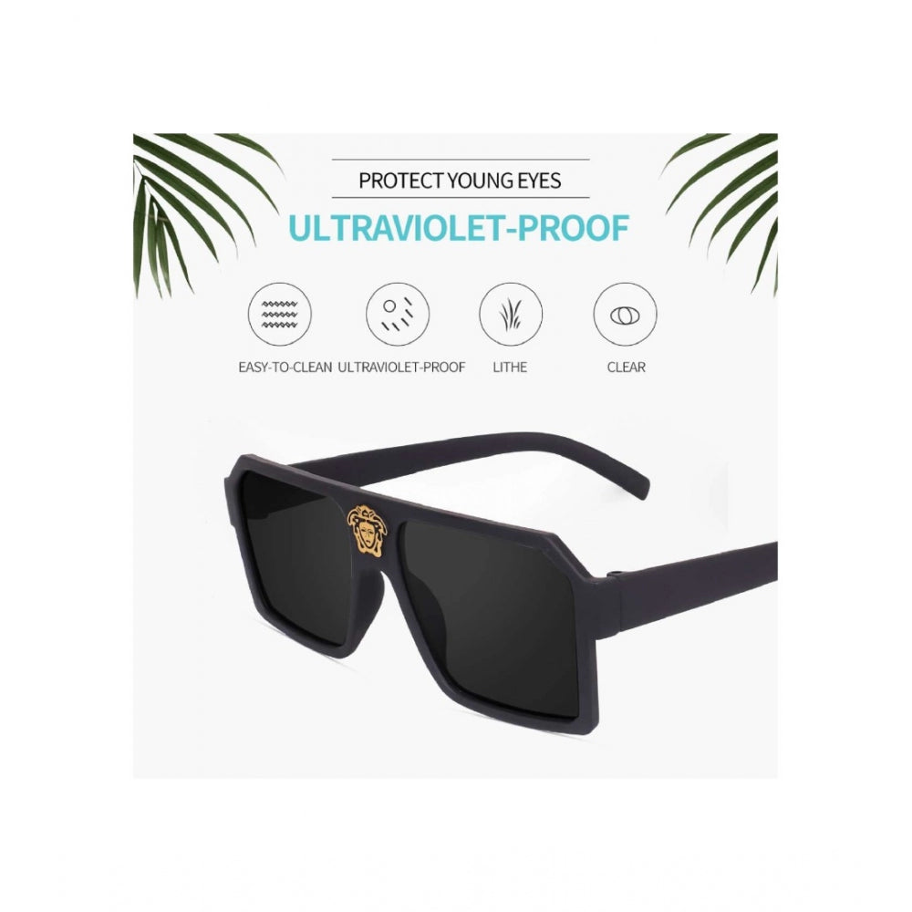 MultiColor plastic square-framed unisex sunglasses with UV400 protection, pack of 2