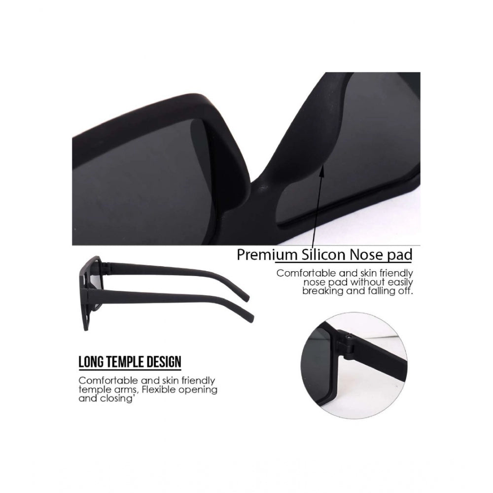 Multi-color plastic square frame, unisex UV400 protection sunglasses pack of 2 for outdoor activities