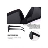 Multi-color plastic square frame, unisex UV400 protection sunglasses pack of 2 for outdoor activities