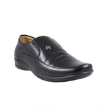 Men's black faux leather slip-on formal shoes, perfect for any occasion