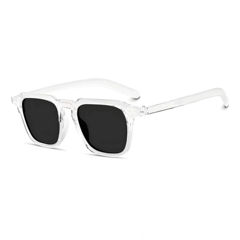 White alloy unisex UV400 protection retro square sunglasses (pack of 2)