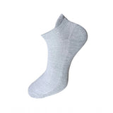 Grey cotton ankle socks, breathable, 3-pair unisex set.