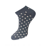 Black & white spotted ankle socks, cotton, 3-pair unisex set.