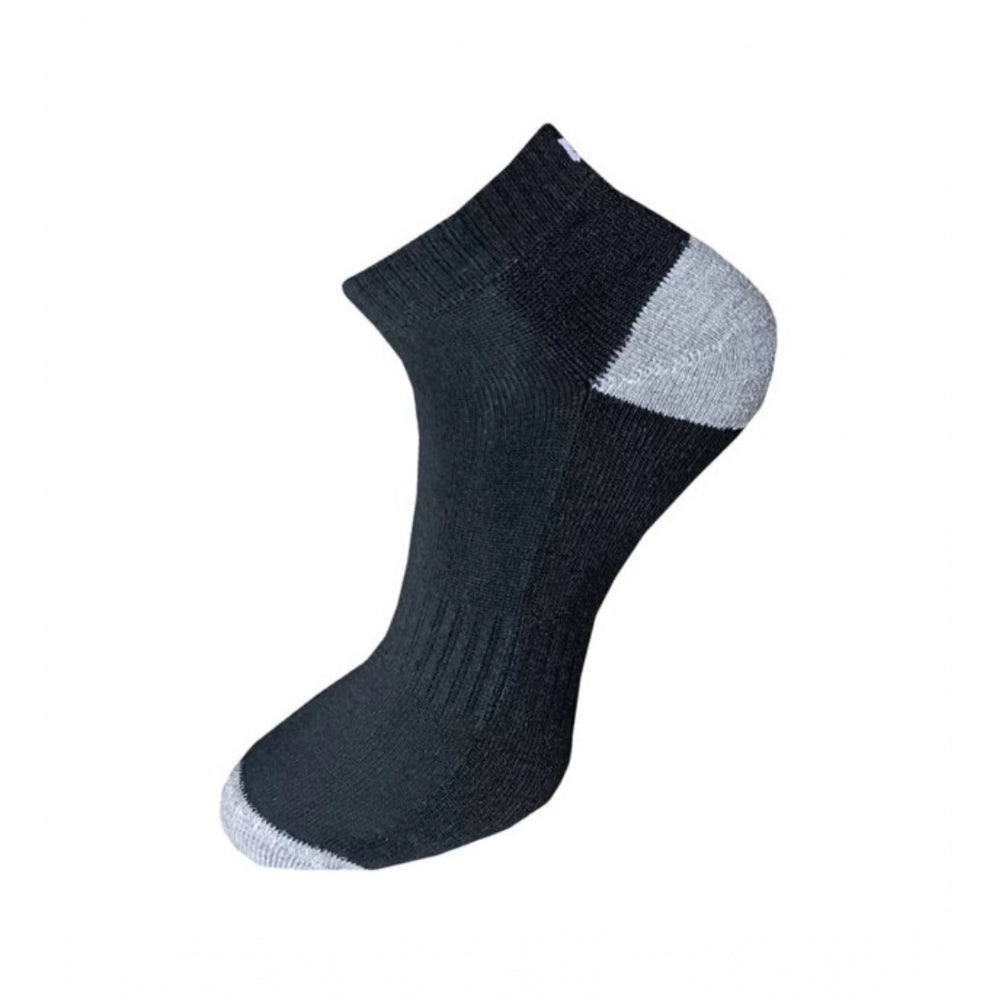 Multicolor unisex cotton ankle socks set, solid pattern for casual wear