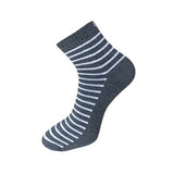 Black and white striped cotton ankle socks, 3-pair unisex set.