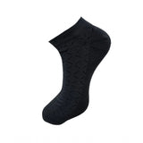 Black cotton ankle socks with a diamond pattern, unisex sock set.
