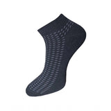 Black cotton ankle socks with silver pattern, 3-pair set.