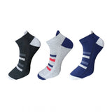 3-pair Unisex Cotton Ankle Socks, Multicolor, Casual, Soft, Comfortable, Printed