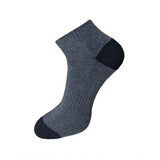 Black cotton ankle socks with reinforced heel, 3-pair set.