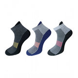 Multicolor printed unisex casual ankle-length cotton socks set on display