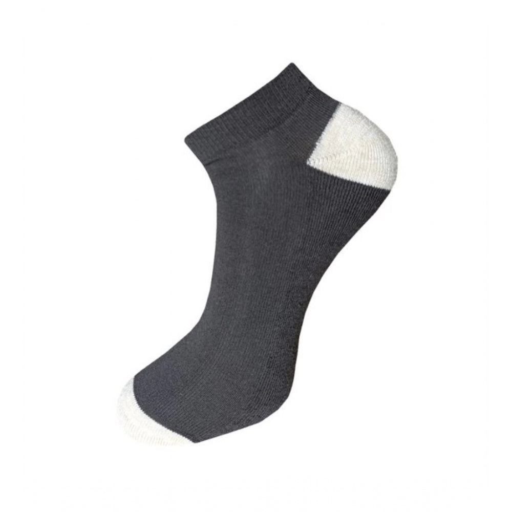 Black and white ankle socks, unisex, cotton, solid, 3-pair set.