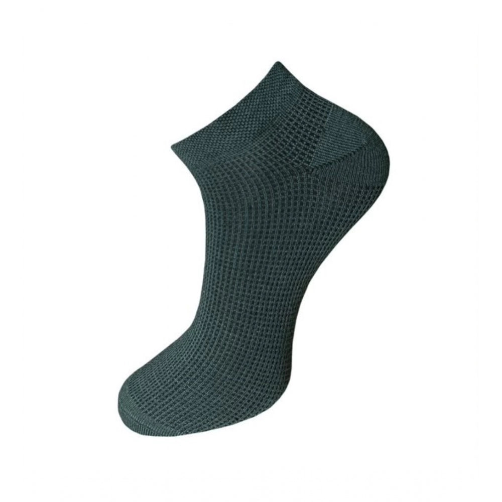 Black mesh ankle socks, unisex cotton socks, 3-pair set.