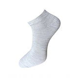 Gray cotton ankle socks, ribbed texture, 3-pair set, casual socks