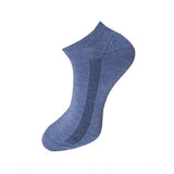 Blue cotton ankle socks with mesh, unisex 3-pair set.