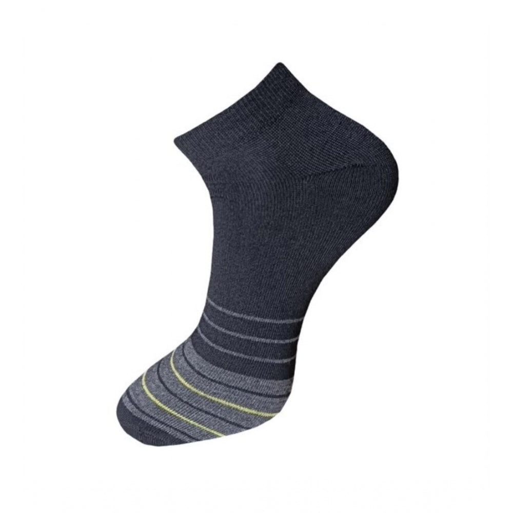 Multicolor striped cotton unisex casual ankle socks set, featuring three pairs for versatile style