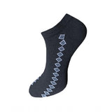 Black cotton ankle socks with a multicolor print, 3-pair set.