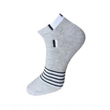 Gray & Black Striped Cotton Ankle Socks – Unisex Casual 3 Pair Set