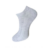 Grey cotton ankle socks, 3-pair set, visible ribbed texture, casual socks.