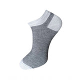 Gray striped ankle socks, casual cotton, mesh top, unisex sock set.