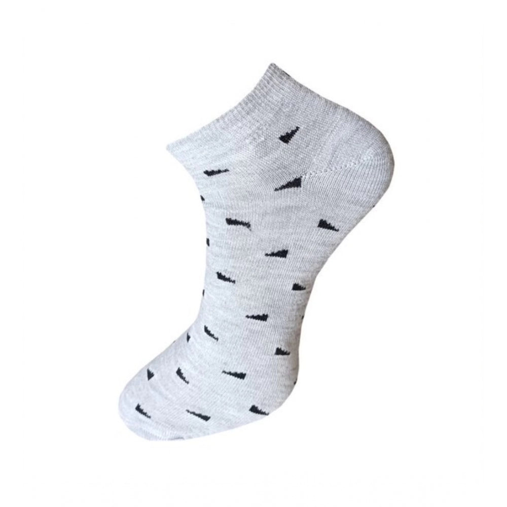 White ankle socks with black dots, cotton, casual print, unisex sock set.
