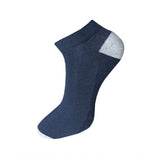Navy blue cotton ankle socks with a white cuff, 3-pair unisex set.