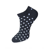 Black & white dot ankle socks, casual cotton socks, 3-pair set.