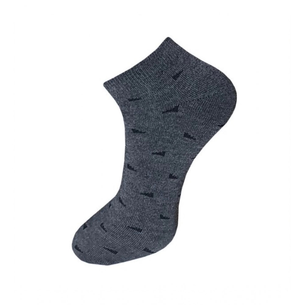 Multicolor unisex casual cotton printed ankle socks, 3-pair set for versatile fashion