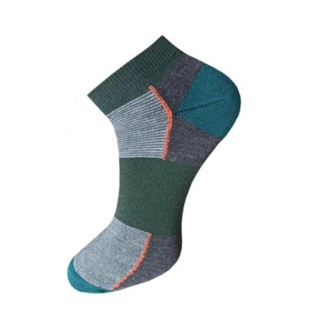 Multicolor striped unisex casual cotton ankle socks for a stylish, comfortable look