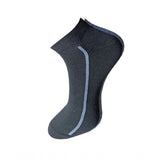 Black cotton ankle socks with a blue stripe, 3-pair set, casual style.