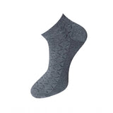 Grey patterned cotton ankle socks, unisex, casual, 3-pair set.