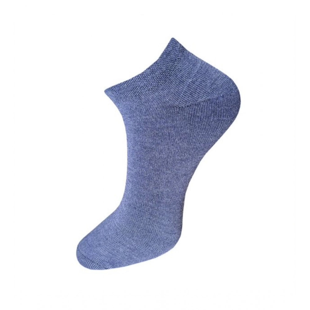 Multicolor unisex cotton ankle socks, solid pattern for casual wear