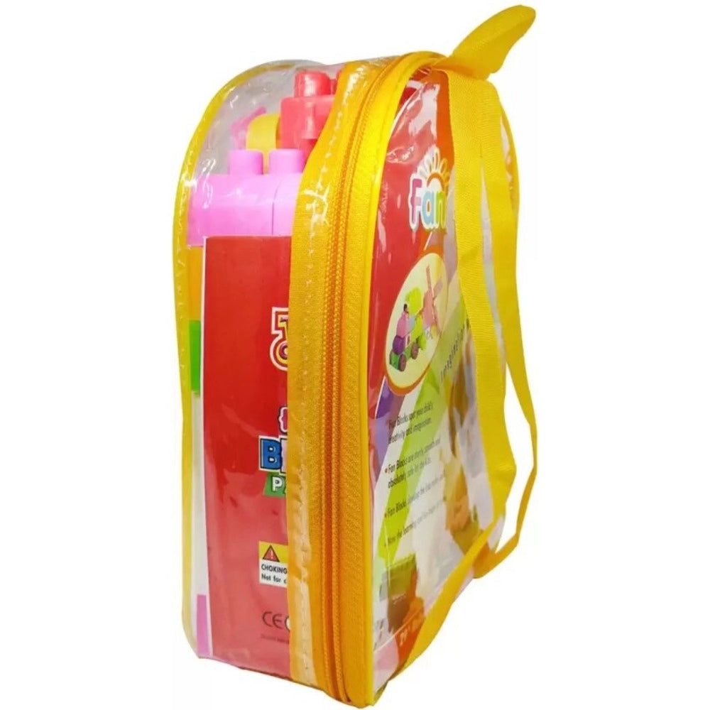 Assorted plastic fan building blocks for educational play, promoting hand-eye coordination and learning basics in English