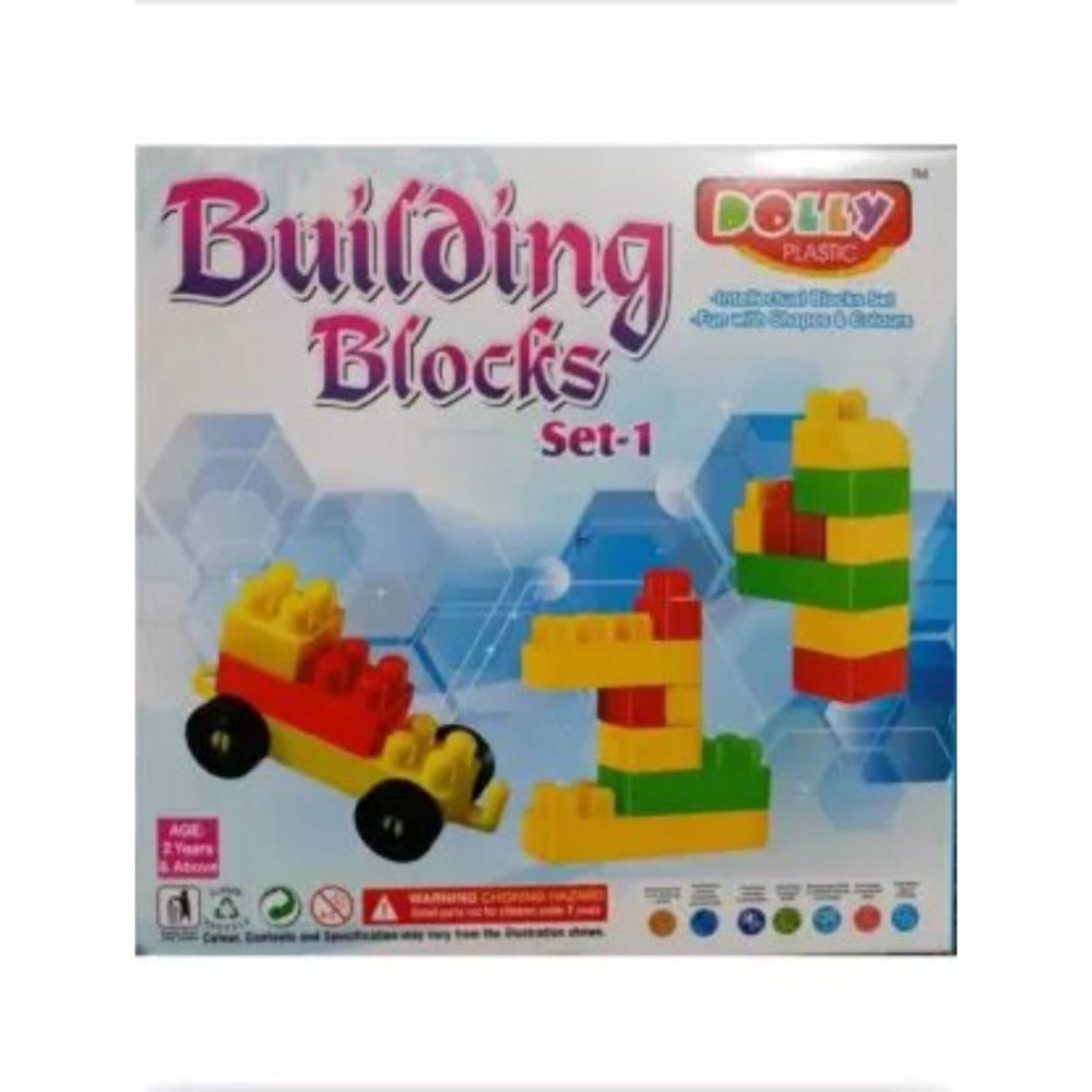 Assorted plastic building blocks set for educational play, fostering fine motor skills & cognitive development for children aged 3+ years