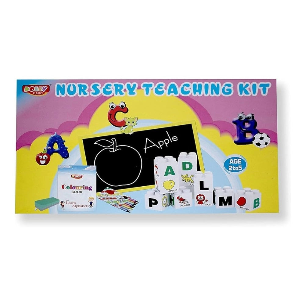 Assorted plastic nursery teaching kit for 2+ years, learn alphabet & numbers