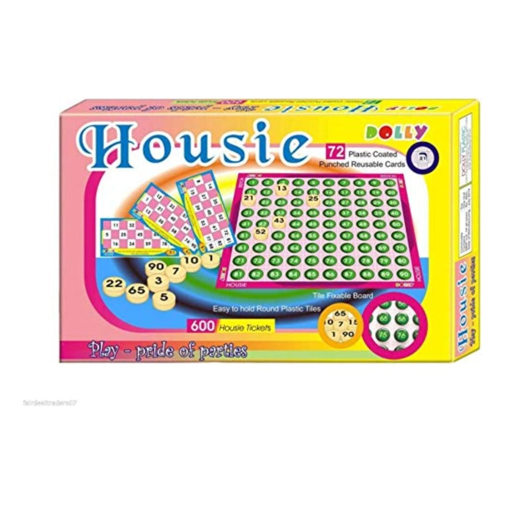 Assorted paper and plastic Housie play set for family fun, expands analytical skills & develops logic