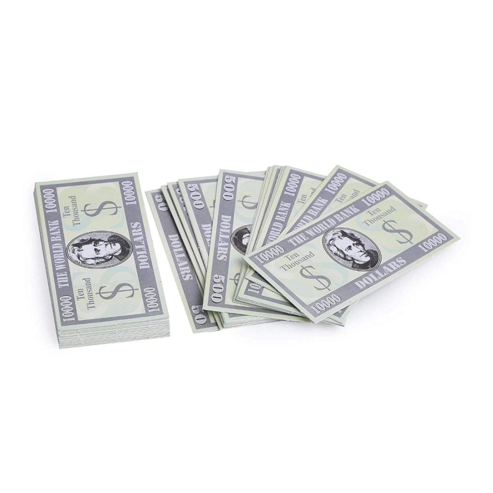 Assorted cardboard International Business board game for kids ages 5+, developing math skills with properties, pawns, dice, and money