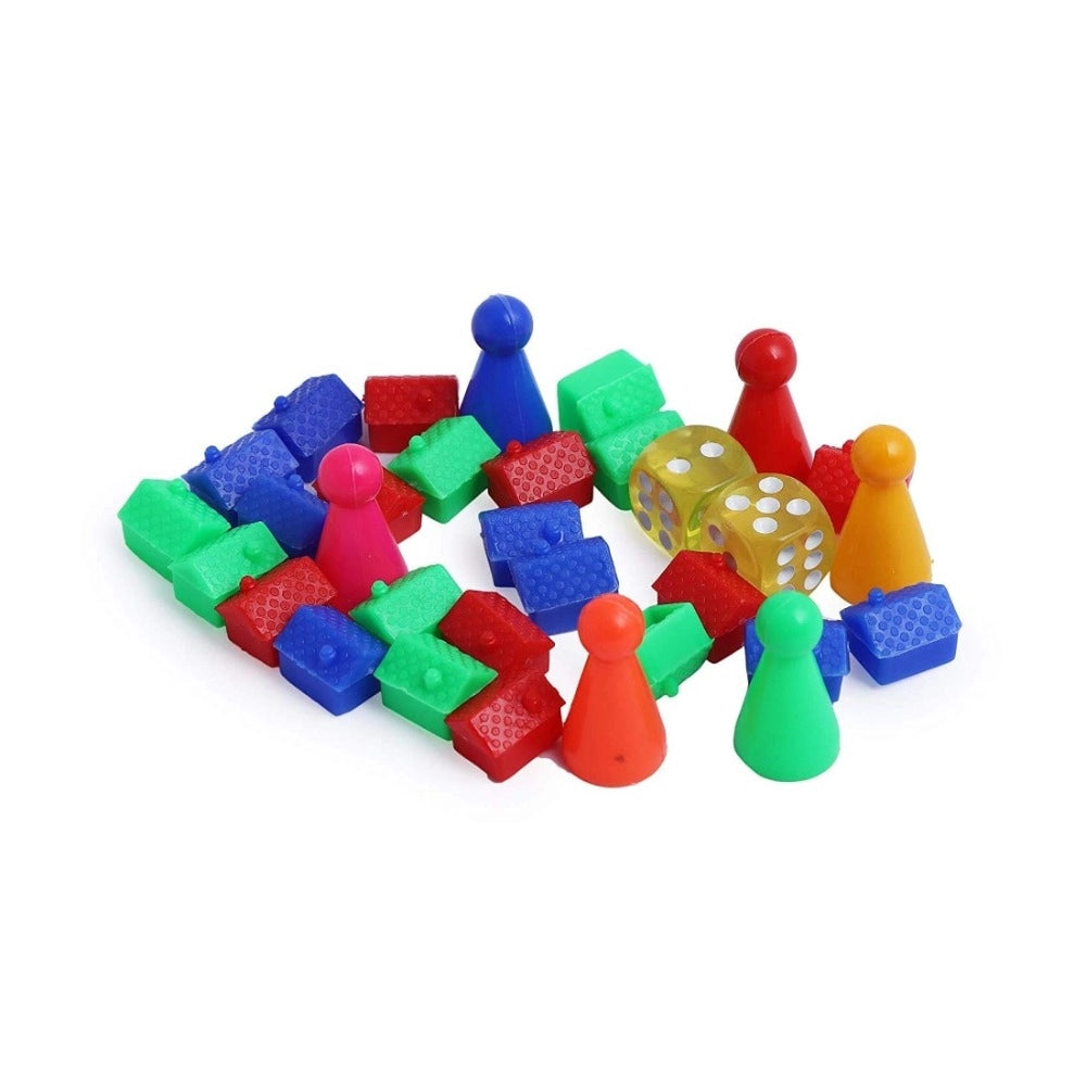 Assorted color cardboard board game for International Business - 5+ years, improves math skills with pawns, dice, cards, and money
