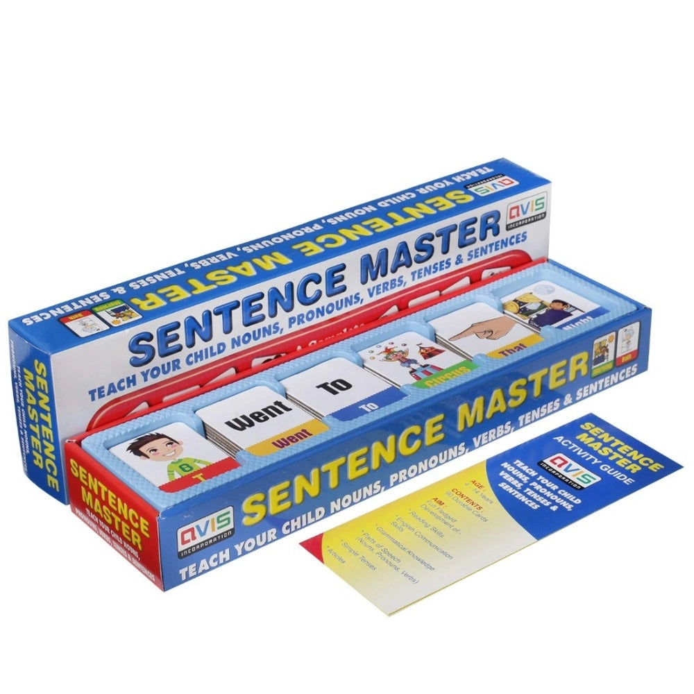 Assorted cardboard Sentence Master with 90 educational cards for 5+ years, teaching English grammar basics (nouns, pronouns, tenses, parts of speech)