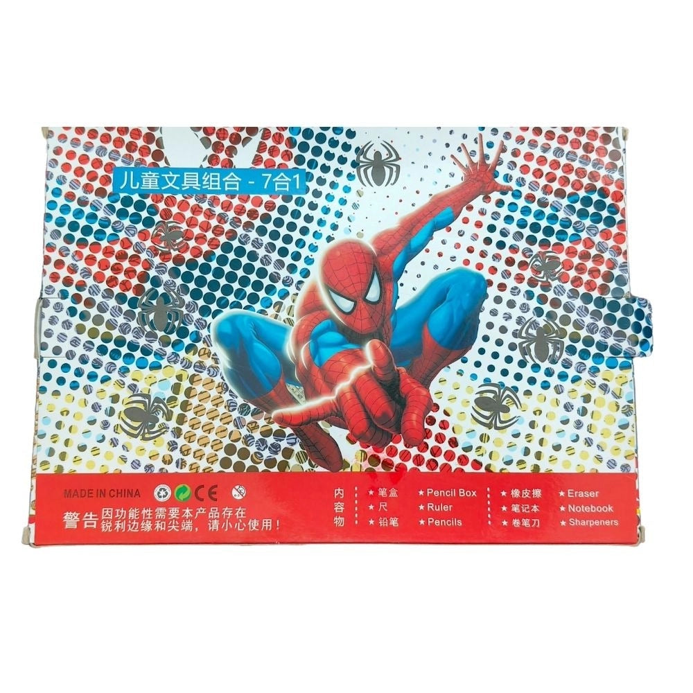 Assorted plastic Spiderman stationery kit for kids 3+, comprehensive combination gift