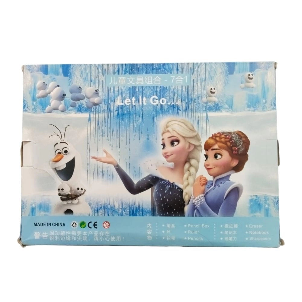 Disney Frozen Princess-themed stationery kit with plastic items, suitable for 3 years and up
