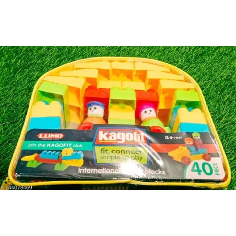40 Pcs Colorful Plastic Blocks Set, Educational Toys for 3+ Years