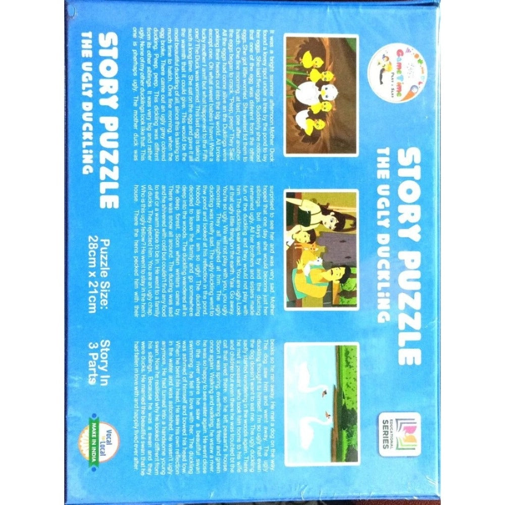 Assorted cardboard 35pc Ugly Duckling story puzzles for educational play (5+ years)
