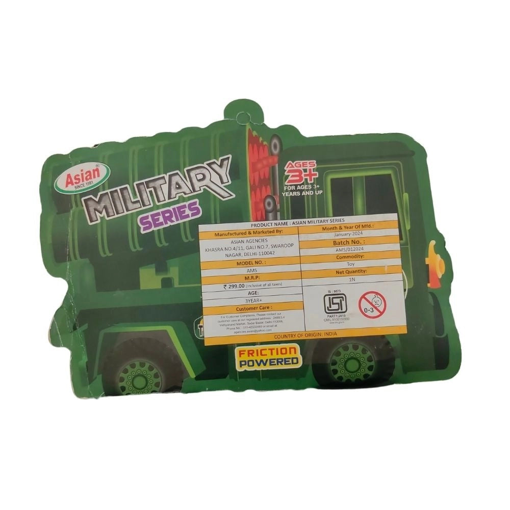 Agni Missile Launcher Military Truck plastic toys for kids aged 1+ years, assorted colors, realistic diecast model