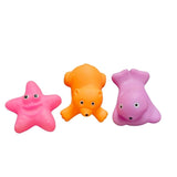 Assorted rubber water animals Chu Chu toys for 6+ months, enhancing sensory development during bath play