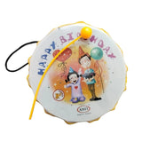 Assorted colored, plastic Happy BirthDay Theme Printed Musical Dhol for 6+ months play
