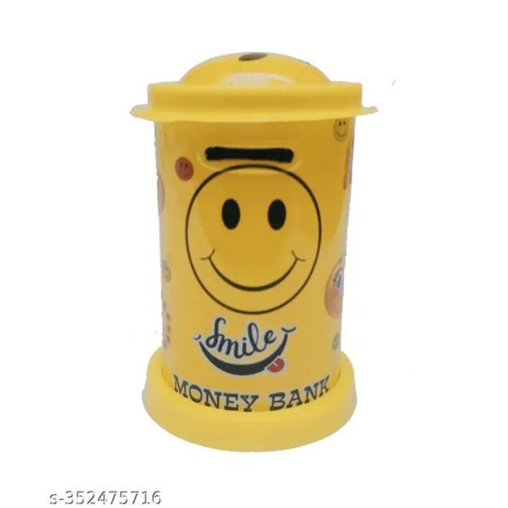Assorted metal Smiley Bank toy for children aged 1+, teaches savings & financial literacy